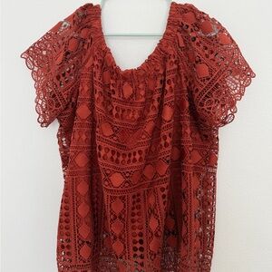 Maurices Rust Lace Blouse